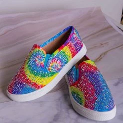Forever Link Design08K Children Rhinestone Crystal Slip On Sneaker - Kids Girl Sporty Loafer New