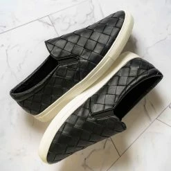 La Shailah Design33 Woven Platform Slip On Sneaker - Women Slide In Athletic Loafer New