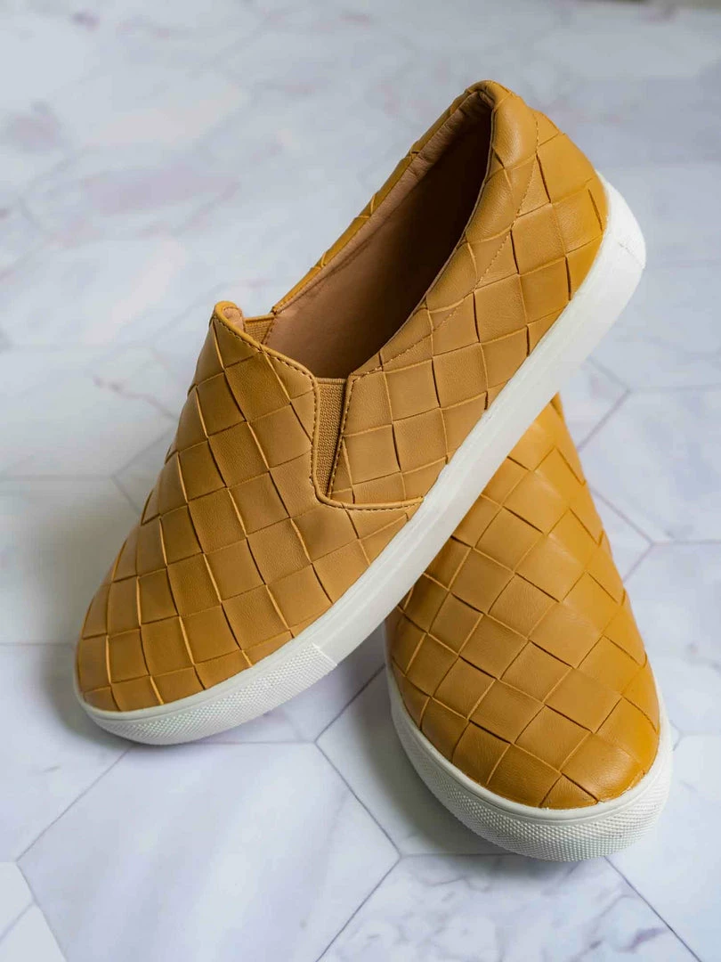 La Shailah Design33 Woven Platform Slip On Sneaker - Women Slide In Athletic Loafer New