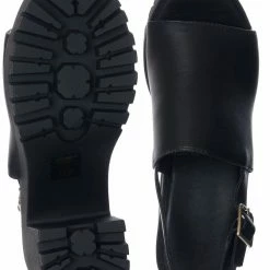 Soda New Marry Slingback Block Heel Clog, Women Lug Sole Shoes