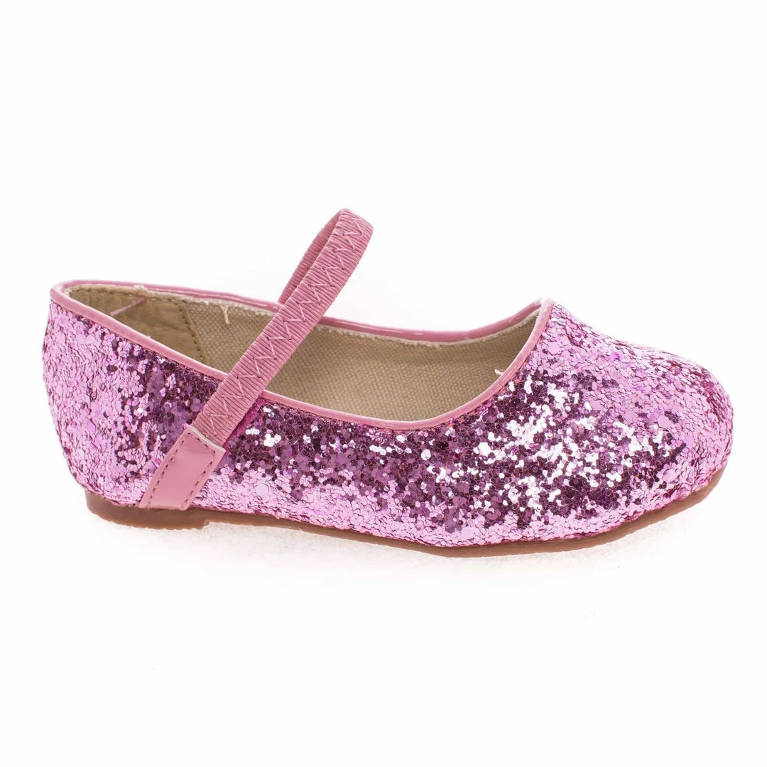 Dotty New RidleyRG Toddler Girl Round Toe Ballet Flat Elastic Mary-Jane & Rock Glitter