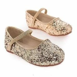 Dotty New RidleyRG Toddler Girl Round Toe Ballet Flat Elastic Mary-Jane & Rock Glitter