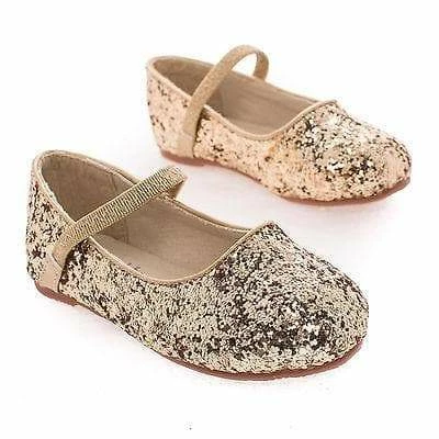 Dotty New RidleyRG Toddler Girl Round Toe Ballet Flat Elastic Mary-Jane & Rock Glitter