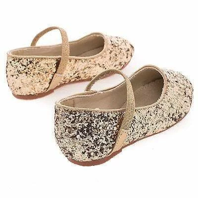 Dotty New RidleyRG Toddler Girl Round Toe Ballet Flat Elastic Mary-Jane & Rock Glitter