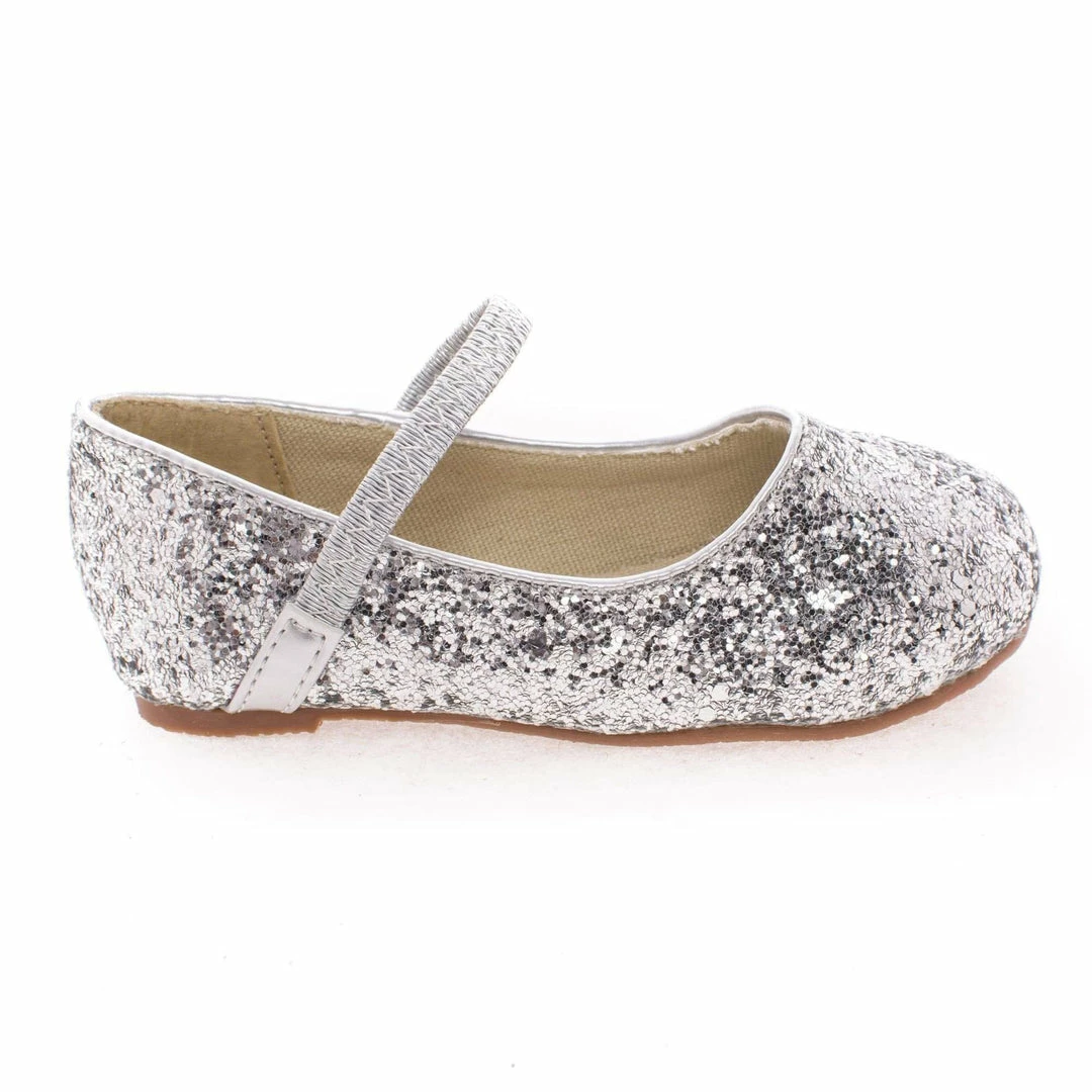 Dotty New RidleyRG Toddler Girl Round Toe Ballet Flat Elastic Mary-Jane & Rock Glitter