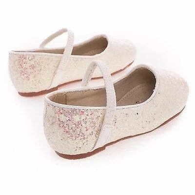Dotty New RidleyRG Toddler Girl Round Toe Ballet Flat Elastic Mary-Jane & Rock Glitter