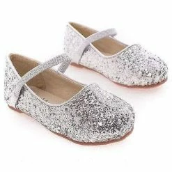 Dotty New RidleyRG Toddler Girl Round Toe Ballet Flat Elastic Mary-Jane & Rock Glitter