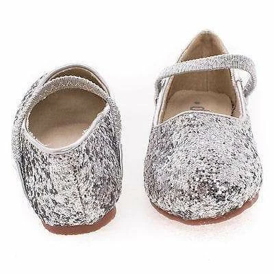 Dotty New RidleyRG Toddler Girl Round Toe Ballet Flat Elastic Mary-Jane & Rock Glitter