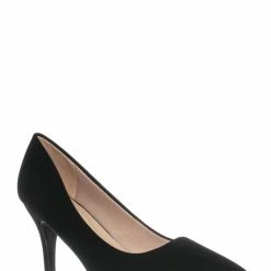 Forever Link Heels Sanzi2 Low Stiletto Heel Pumps - Slip On Dress Shoes Solid Or Animal Prints