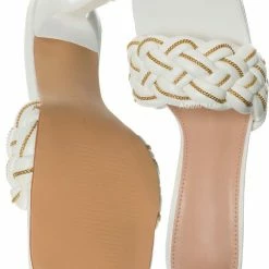 Delicacy Square21 High Heel Braided Mule - Women Slide In Sandal