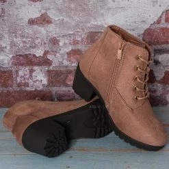 Forever Link Plus11K Girl's Block Heel Combat Ankle Bootie New