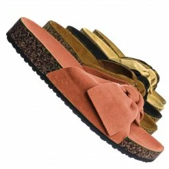 Forever Link Berk24 Molded Footbed Slipper Sandal - Women Comfort Contour Cork Slip On Shoes