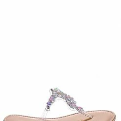 Vigo Fiore Fei2 Rhinestone Slip On Thong Sandal - Womens Crystal Open Toe Lucite Slides New