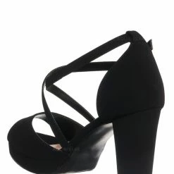 Top Moda Asia75 Cross Over Ankle Strap D'Orsay Pump - Women 3.5 Inch Block Heel Sandal