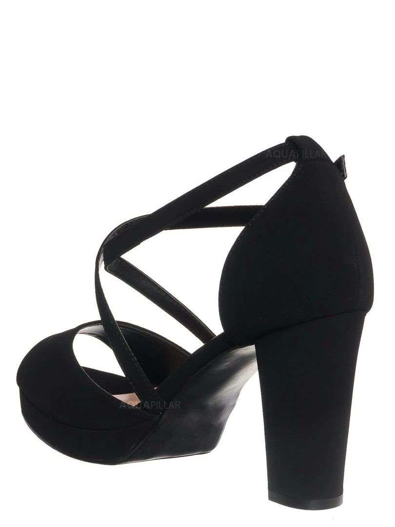 Top Moda Asia75 Cross Over Ankle Strap D'Orsay Pump - Women 3.5 Inch Block Heel Sandal