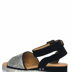 Forever Link New Luxury96K Kids Rhinestone Glitter Flatform Sandal - Little Girl Crystal Platform
