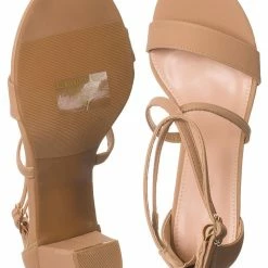 Top Moda New Beth8 Crisscross Ankle Strap Block Heel Sandal, Women Dress Shoes