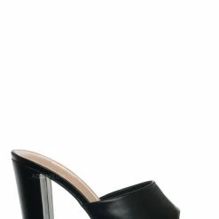 Top Moda Pita5 Block Heel Slip On Mule - Women Slide In Slipper Shoes