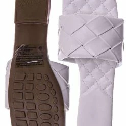 Forever Link Padded18 Wide Woven Slide Sandal - Womens Elongated Open Square Toe Slipper Mule New