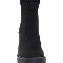 Bamboo Intense01 Chelsea Boots W Elastic Knit Sweater Sock - Threaded Lug Sole Bootie New