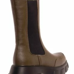 Bamboo New Tetris09 Calf High Chelsea Unisex Dress Boots