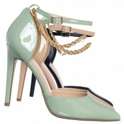 Delicious Zabel Chain Link Ankle Strap D'Orsay Pump, Women Dress Shoes New