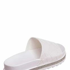 Forever Link Great12 Rhinestone Woven Flatform Sandal - Women Platform Slides New