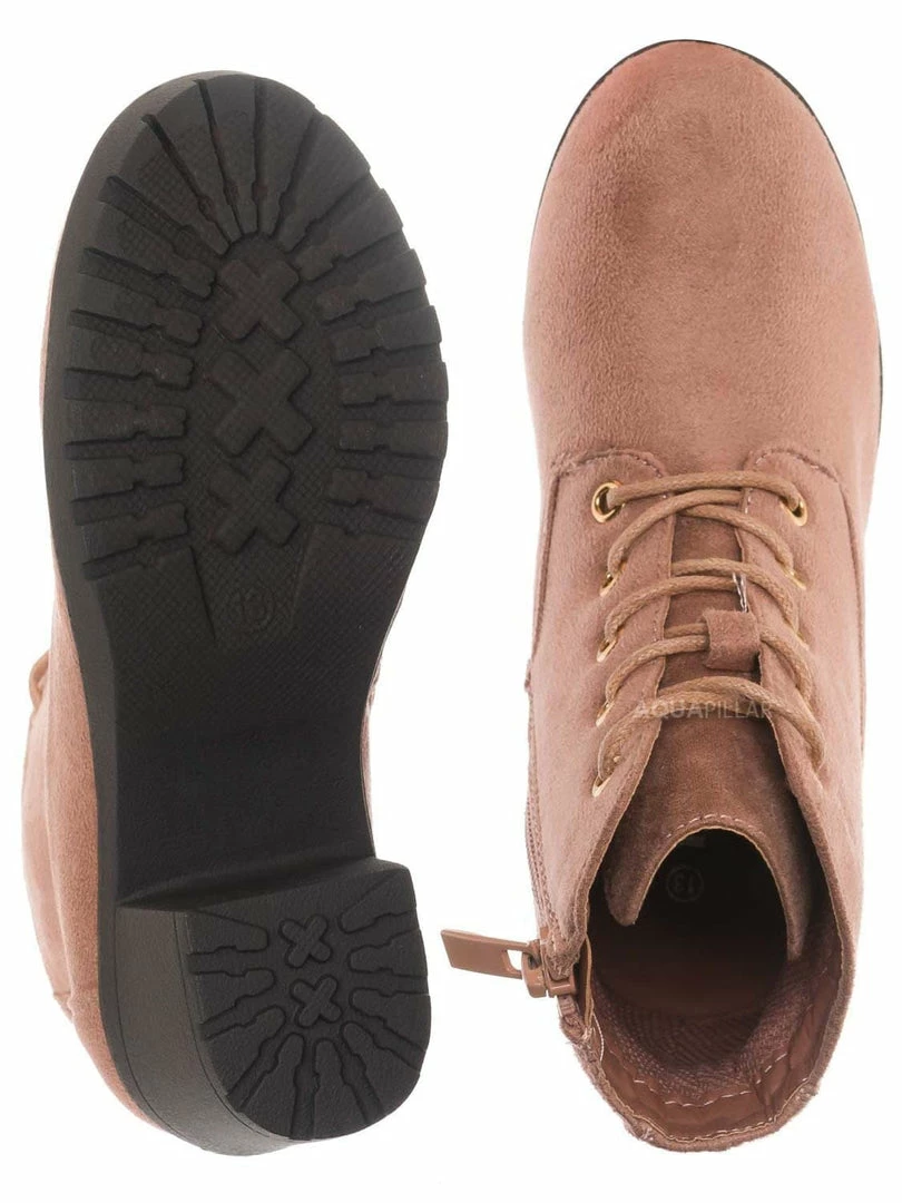 Forever Link Plus11K Girl's Block Heel Combat Ankle Bootie New