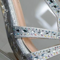 Fabulous Lyla6 Girls Rhinestone Crystal Sandal- Childrens Open Toe Glass Heel Sandals New