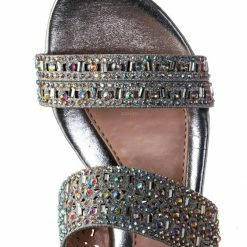 Fabulous New Nora1 Girls Rhinestone Crystal Sandal - Childrens Open Toe Glass Heel Dress Shoe
