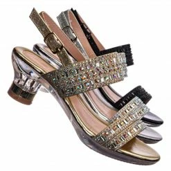 Fabulous New Nora1 Girls Rhinestone Crystal Sandal - Childrens Open Toe Glass Heel Dress Shoe