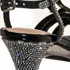 Fabulous New Scoble89K Kids Rhinestone High Heel Dress Sandal - Children Crystal Party Shoes