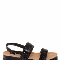 Forever Link New Lakota46 Rhinestone Espadrille Footbed Flatform Women Sandal