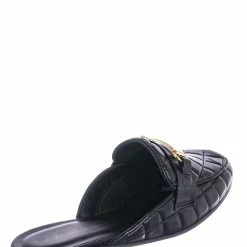CityClassified New Terrace Puffy Quilted Flat Loafer Mule - Women Slipper W Horse Bit Detail
