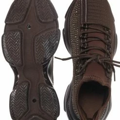 Bamboo New Hana47 Rhinestone Studded Knit Nylon Stretch Sneaker