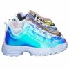 Forever Link Adobe11 Lightweight Foam Shark Tooth Platform Holographic Vinyl Metallic Sneaker