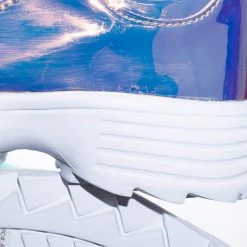 Forever Link Adobe11 Lightweight Foam Shark Tooth Platform Holographic Vinyl Metallic Sneaker