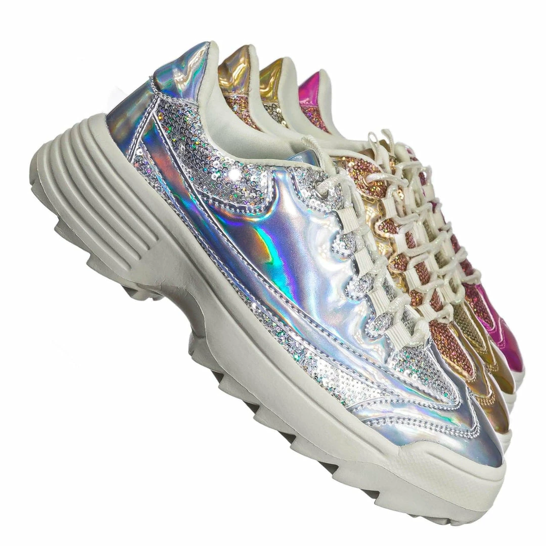 Forever Link Adobe39 Retro Daddy Fashion Sneaker - Womens 90s 80s Flatform Party Shoe