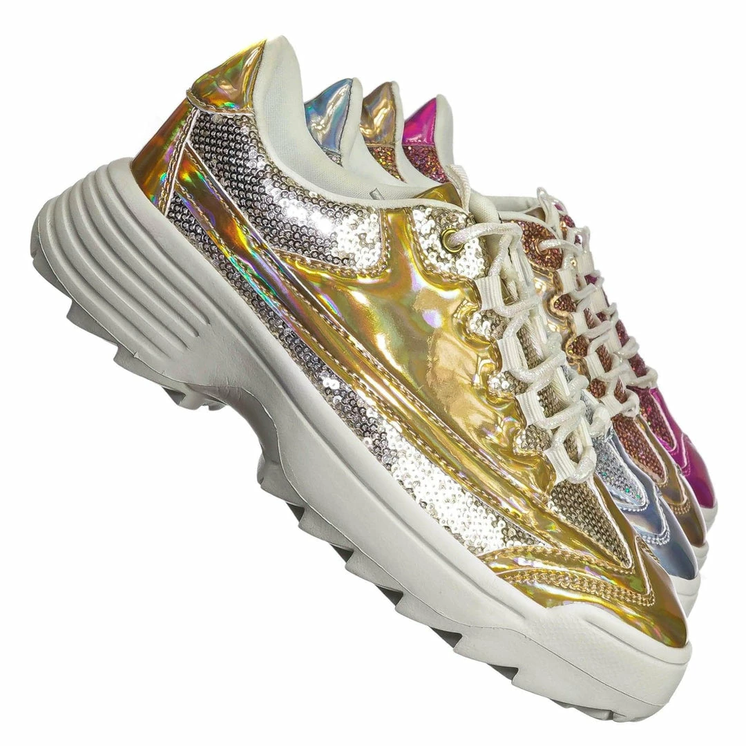 Forever Link Adobe39 Retro Daddy Fashion Sneaker - Womens 90s 80s Flatform Party Shoe