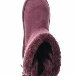 Forever Link Ann34K Girl Shearling Faux Fur Pull Ons - Children Mid Calf Mukluk Slipper Boot