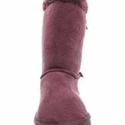 Forever Link Ann34K Girl Shearling Faux Fur Pull Ons - Children Mid Calf Mukluk Slipper Boot