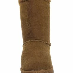 Forever Link Ann34K Girl Shearling Faux Fur Pull Ons - Children Mid Calf Mukluk Slipper Boot