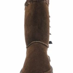 Forever Link Ann34K Girl Shearling Faux Fur Pull Ons - Children Mid Calf Mukluk Slipper Boot