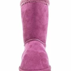 Forever Link Ann34K Girl Shearling Faux Fur Pull Ons - Children Mid Calf Mukluk Slipper Boot