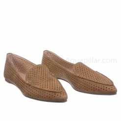 Forever Link New Arrow11 Pointed Toe Perforated Loafer - Women Flat Slipper W Hole Cutout