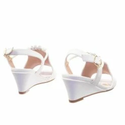 Forever Link Ashlyn56K Children Girl Open Toe Wedge Sling Back Rhinestone Crystal Sandal New