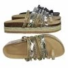 Forever Link Atarah01 Molded Footbed Espadrille Flatform Sandal W Rhinestone Metallic Strap New