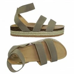 Forever Link Atarah04 Elastic Modern Rugged Espadrille Flatform Platform Open Toe Sandal New
