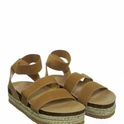 Forever Link Atarah04 Elastic Modern Rugged Espadrille Flatform Platform Open Toe Sandal New