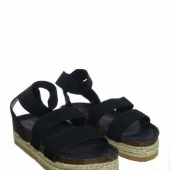 Forever Link Atarah04 Elastic Modern Rugged Espadrille Flatform Platform Open Toe Sandal New